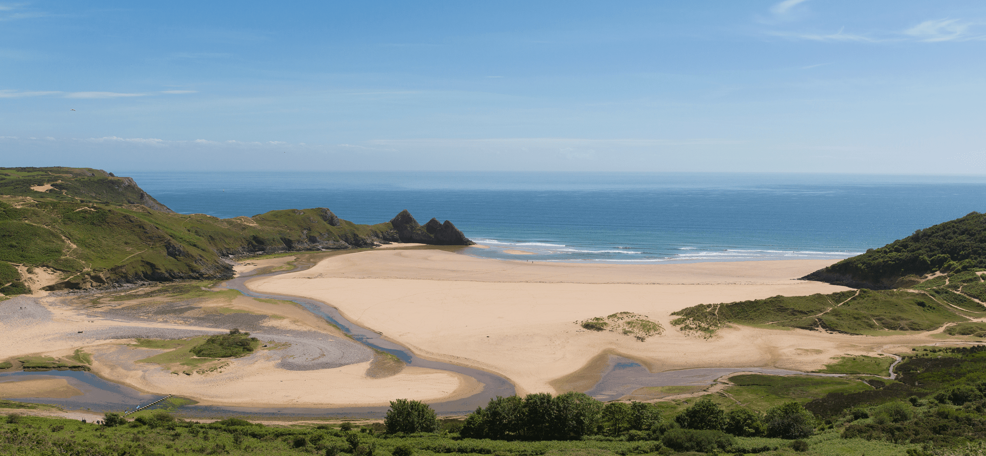 Image of Three Cliffs bay, part of the Gower Coast