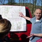 Angus, tour leader, describing the location