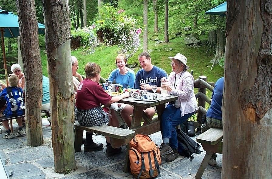 Out on a trek, lunch on the way