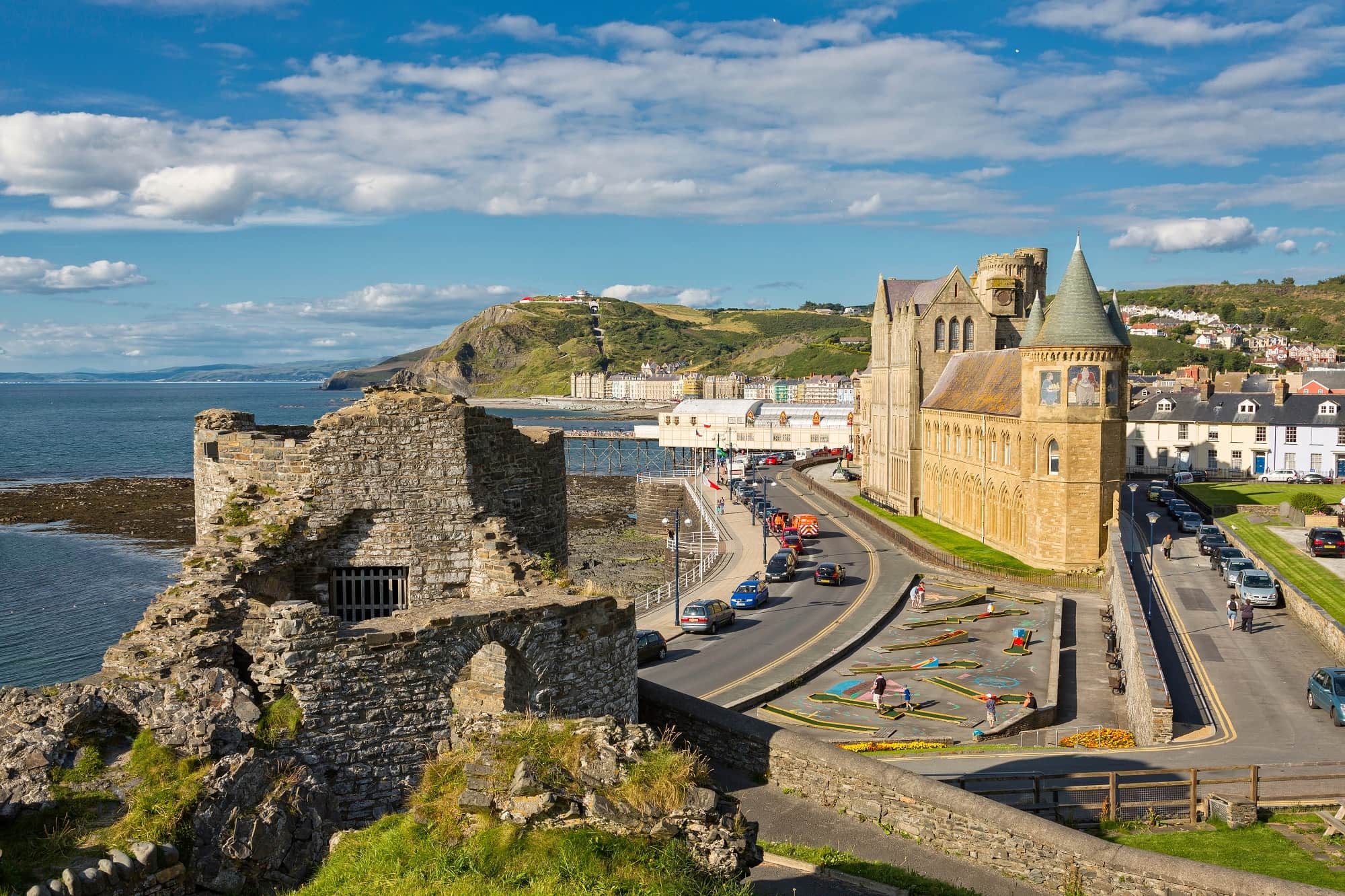 Image of town and church scene in Aberystwyth