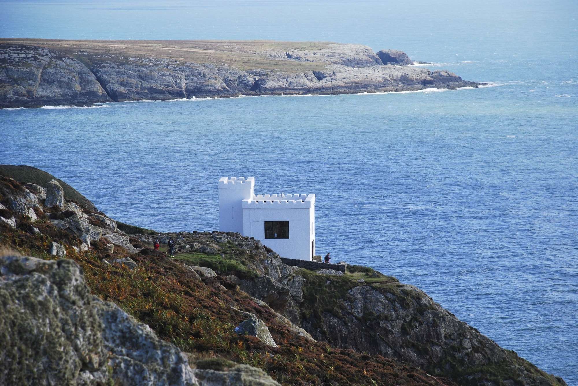 Image of Ellins Tower, seen from the cliffs at Holyhead