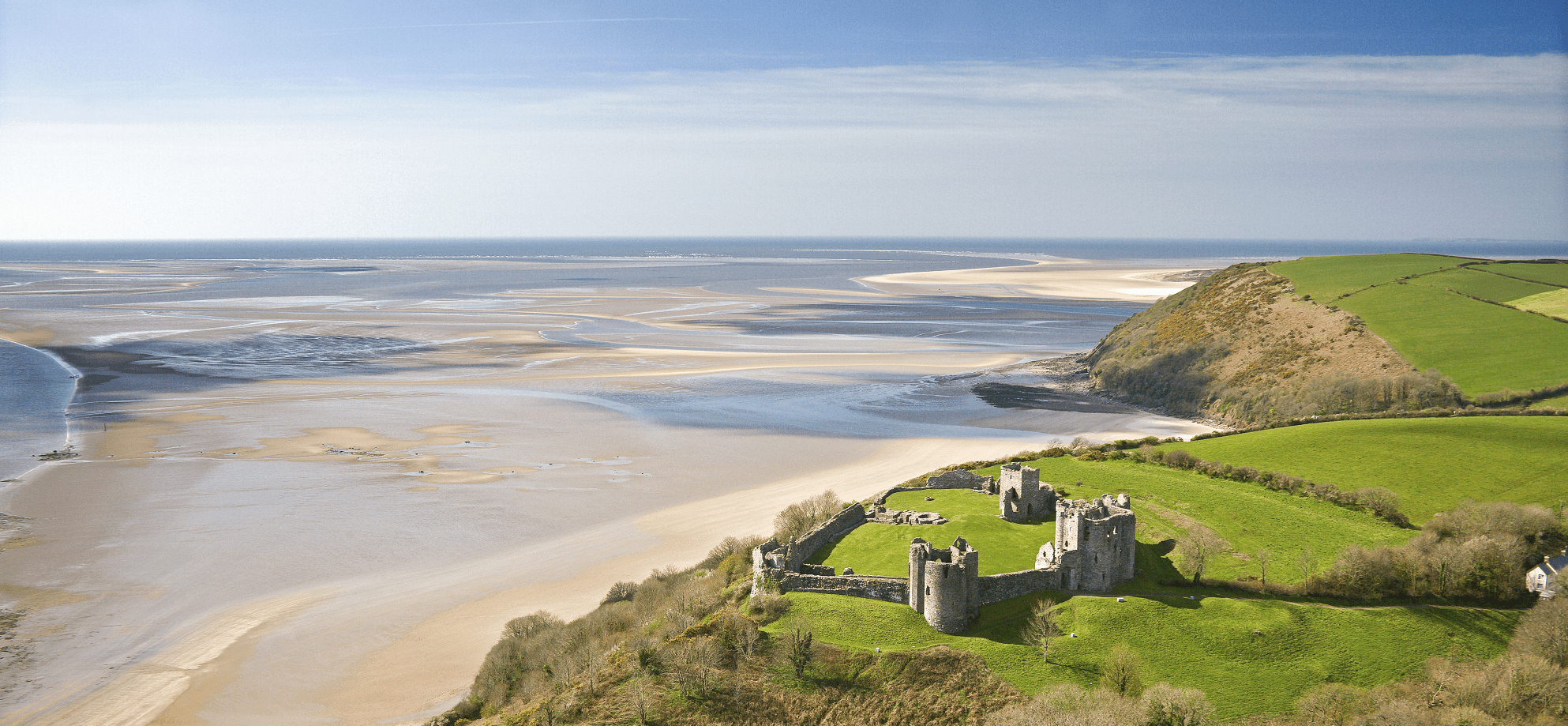 Llansteffan Castle, over the Tywi estuary