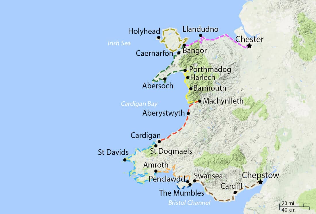 tourist map of wales coast