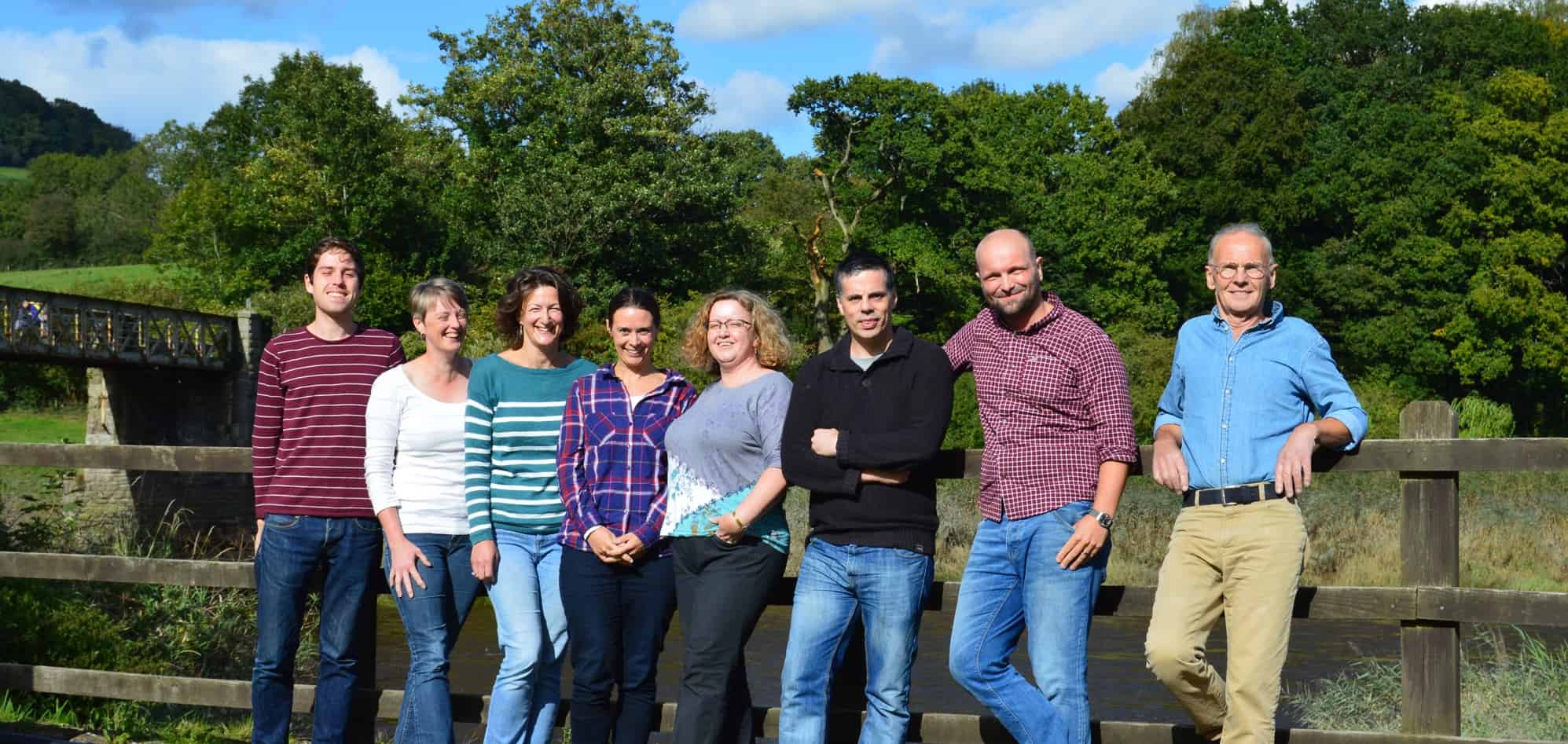 The Celtic Trails Team, pictured in 2017 next to the Wye River